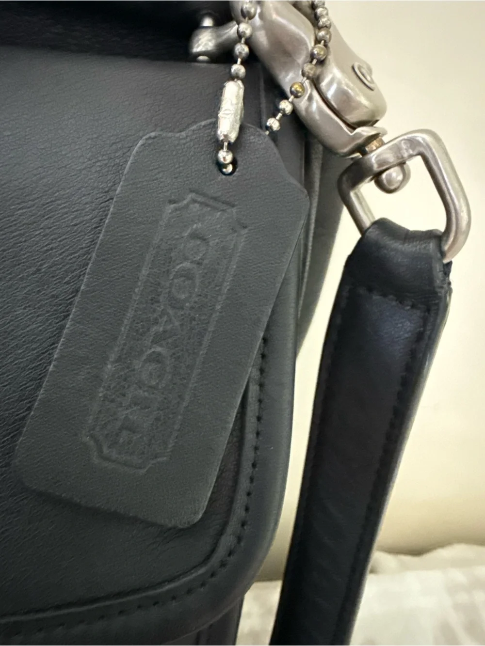 EUC Coach 9927 Willis Bag Black Glove Tanned Leather Nickel Hardware Vintage